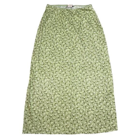 Vintage Back Track Womens Size M Green Floral Midi Skirt - Picture 1 of 6